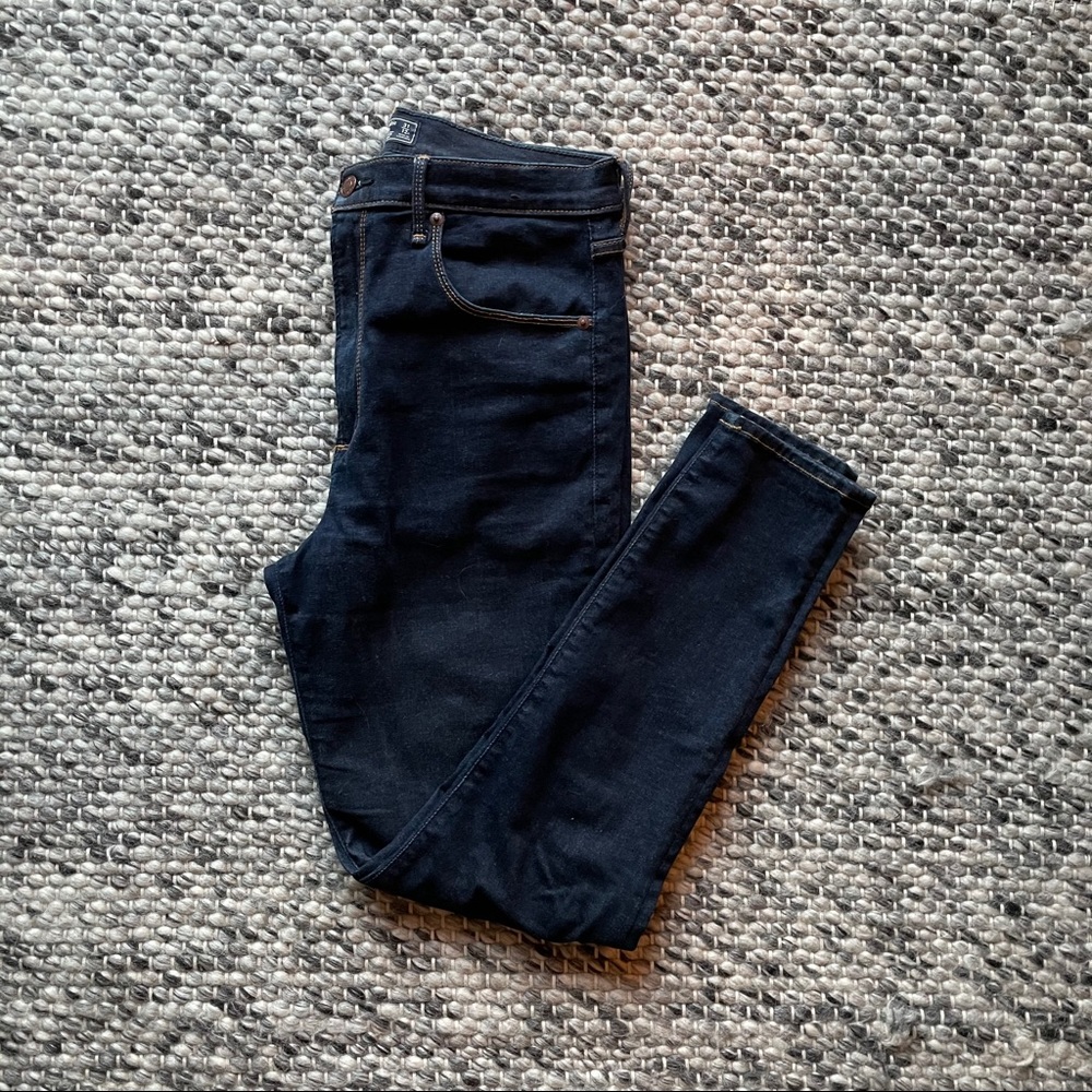 Abercrombie dark wash skinny high rise jeans